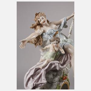 Sitzendorf großes figürliches Uhrengehäuse