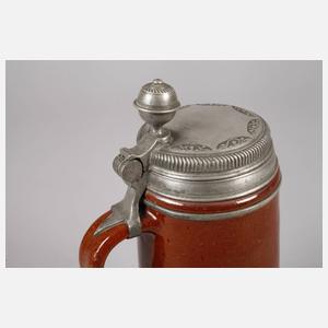 Schlanker Bunzlauer Steinzeugwalzenkrug