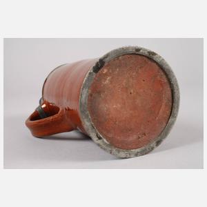 Schlanker Bunzlauer Steinzeugwalzenkrug