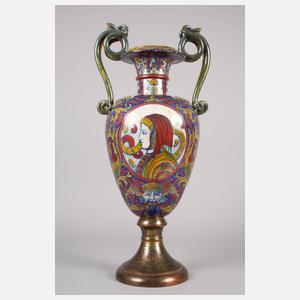 Große italienische Fayenceamphore