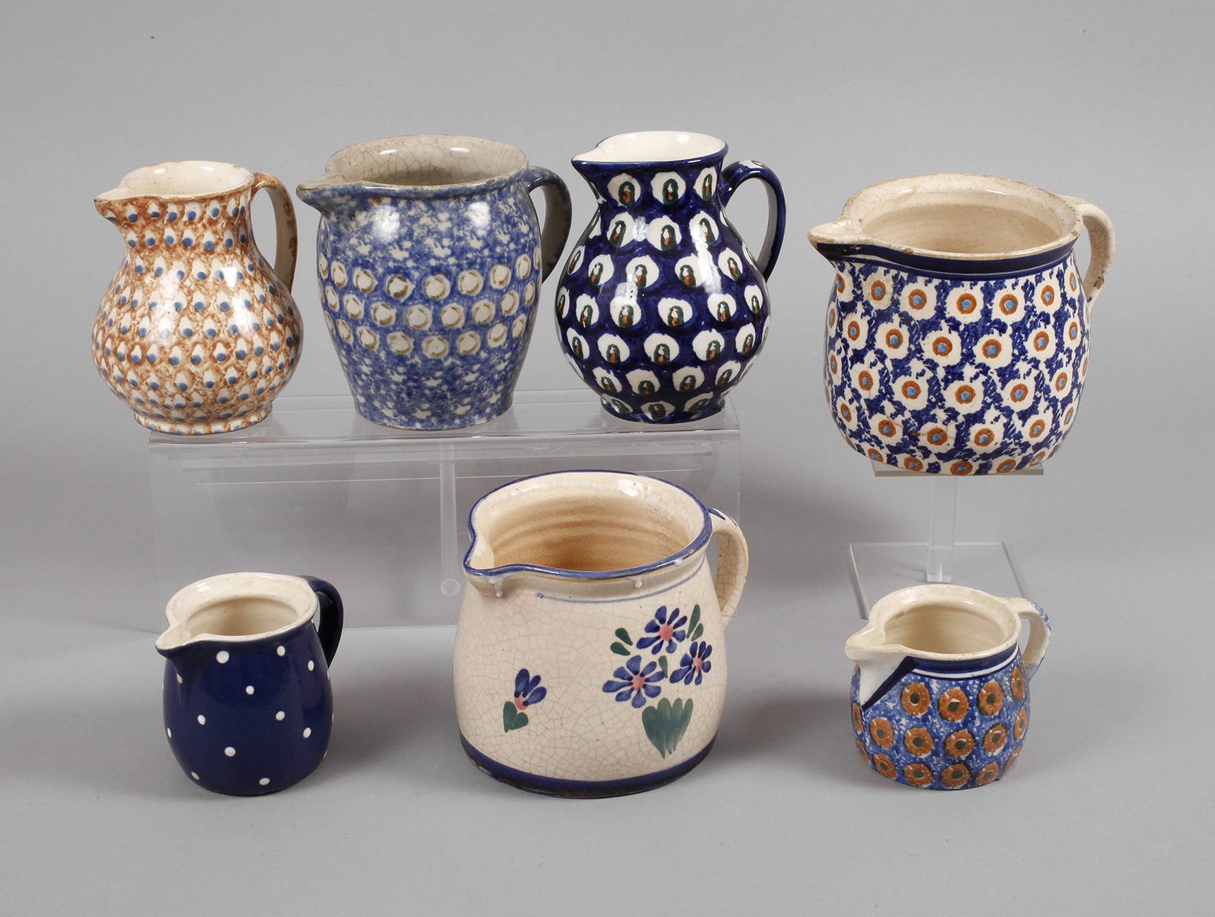 Bunzlau Konvolut Henkelkrüge