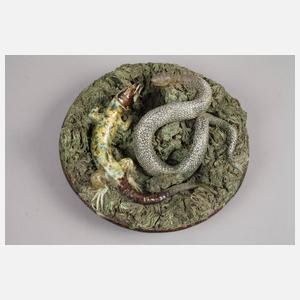 Wandteller Schlange und Eidechse