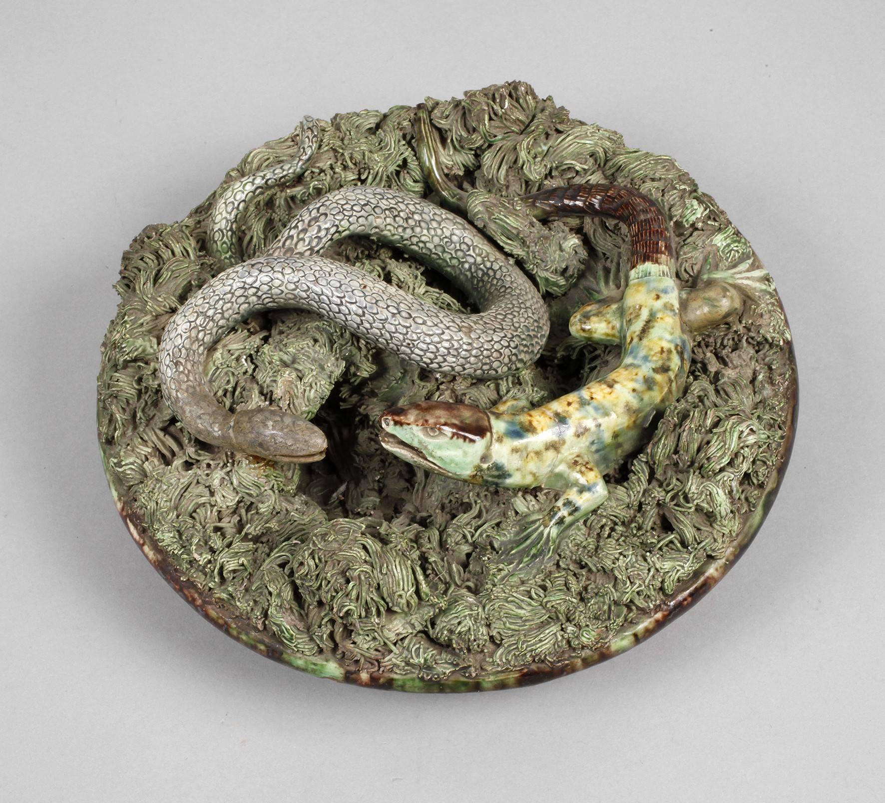 Wandteller Schlange und Eidechse