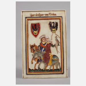 Zwei Wandplatten Karlsruher Majolika