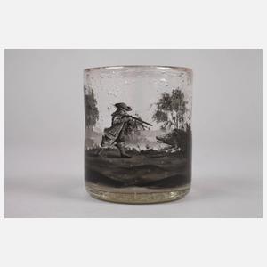 Weinbecher mit Schwarzlotmalerei