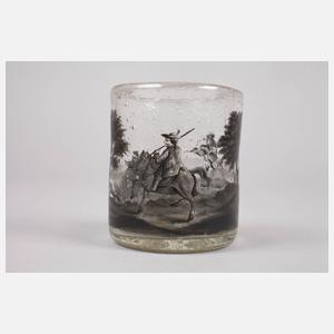 Weinbecher mit Schwarzlotmalerei