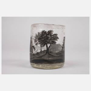 Weinbecher mit Schwarzlotmalerei