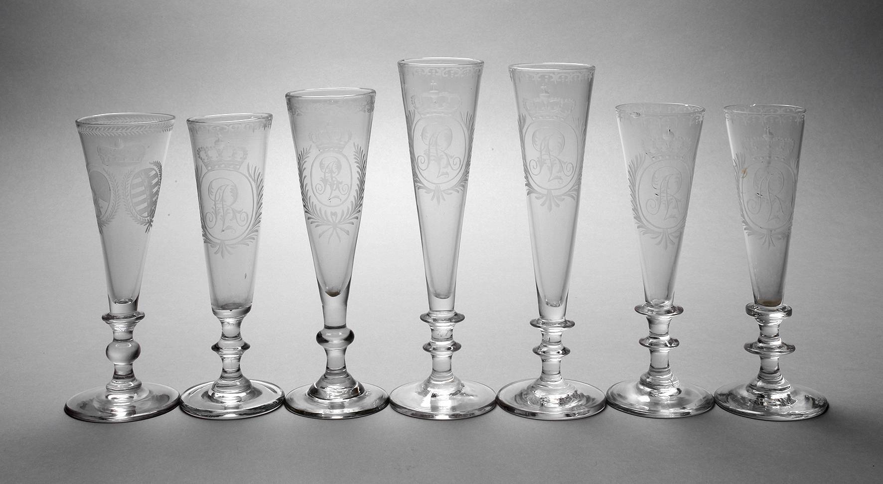 Sieben Sektflöten Augustus Rex