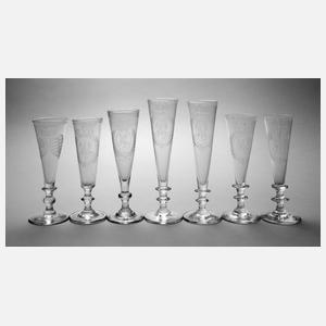 Sieben Sektflöten Augustus Rex