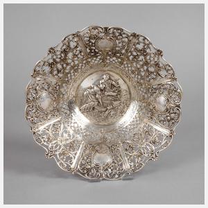 Korbschale Silber mit Liebesmotiv