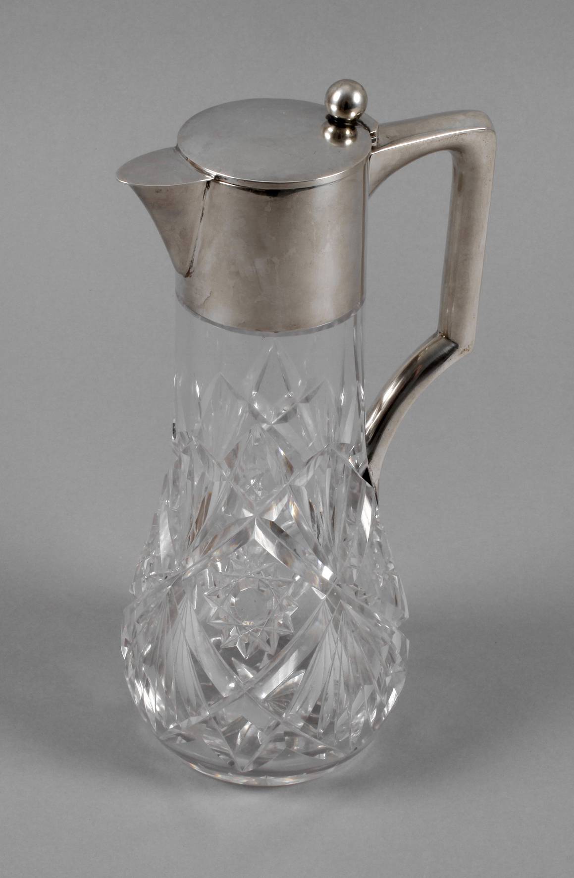 Karaffe Bleikristall mit Silbermontierung