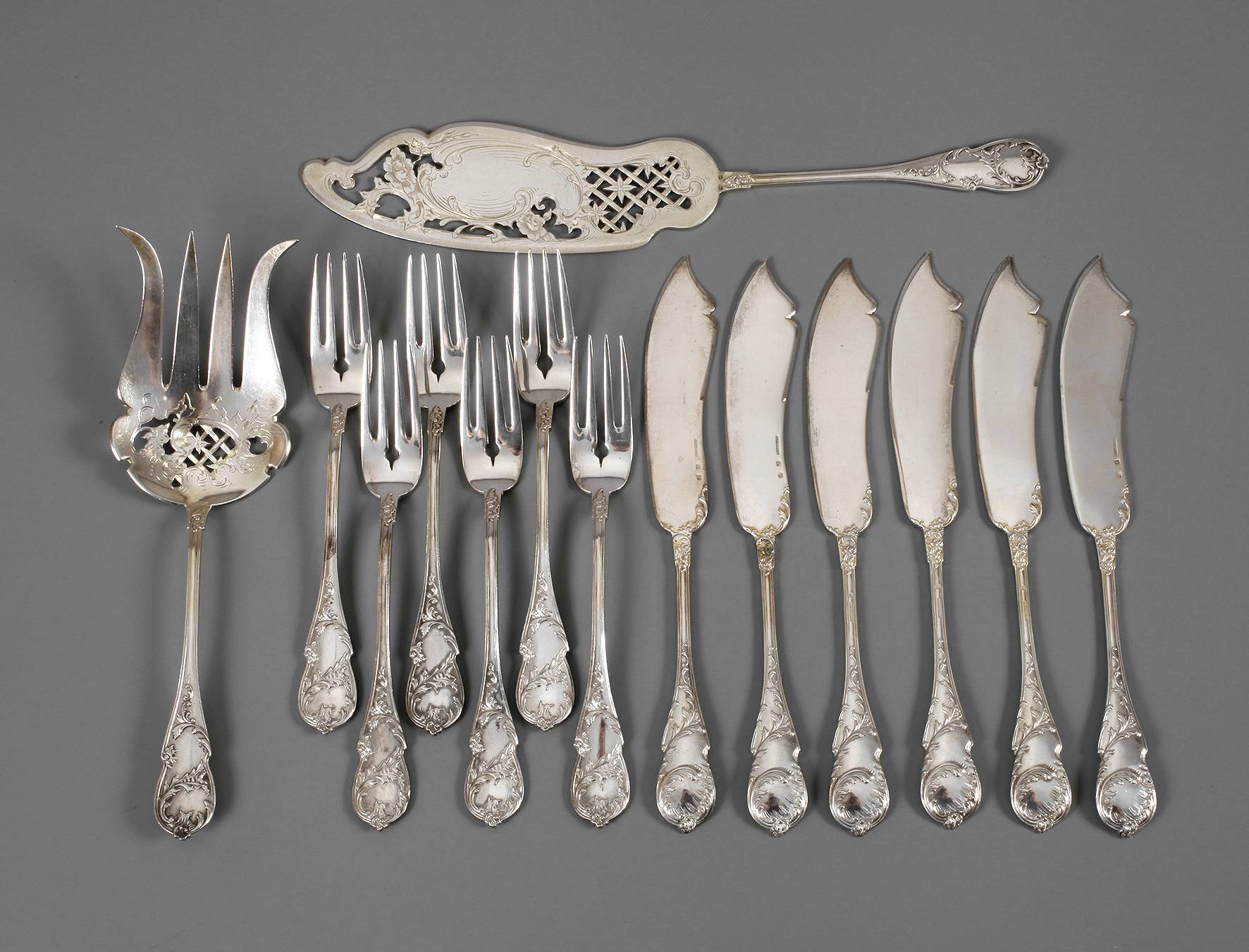 Silber Fischbesteck mit Vorlegern