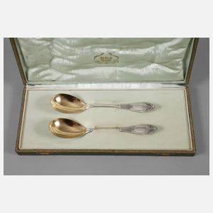 Silber zwei Vorlegelöffel im Geschenketui