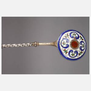 Silber drei Miniaturmöbel und ein Löffel