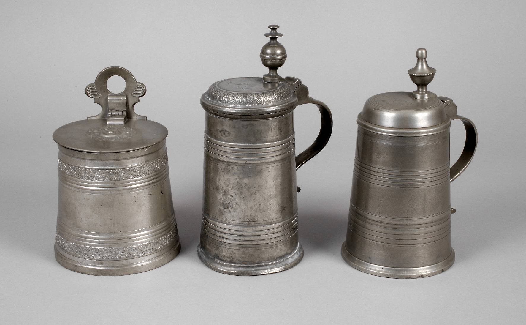 Drei Teile fränkisches Zinn