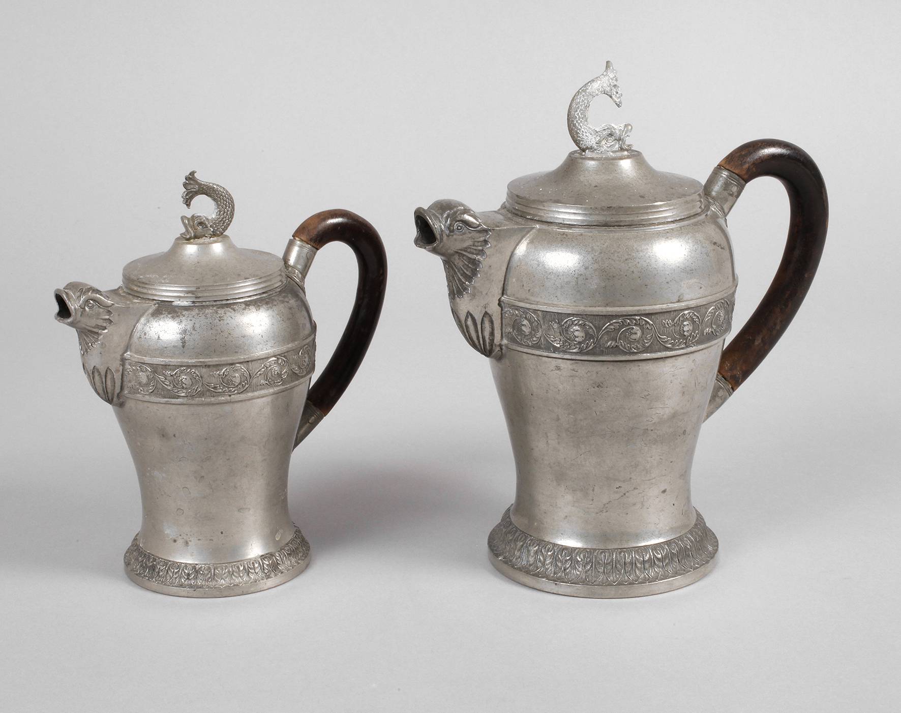 Kaffee- und Mokkakännchen Zinn