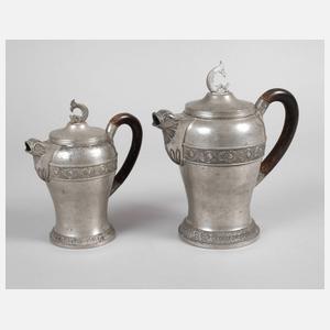 Kaffee- und Mokkakännchen Zinn