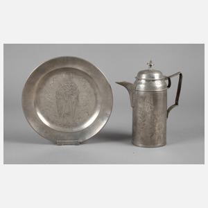 Zwei Teile Erfurter Zinn