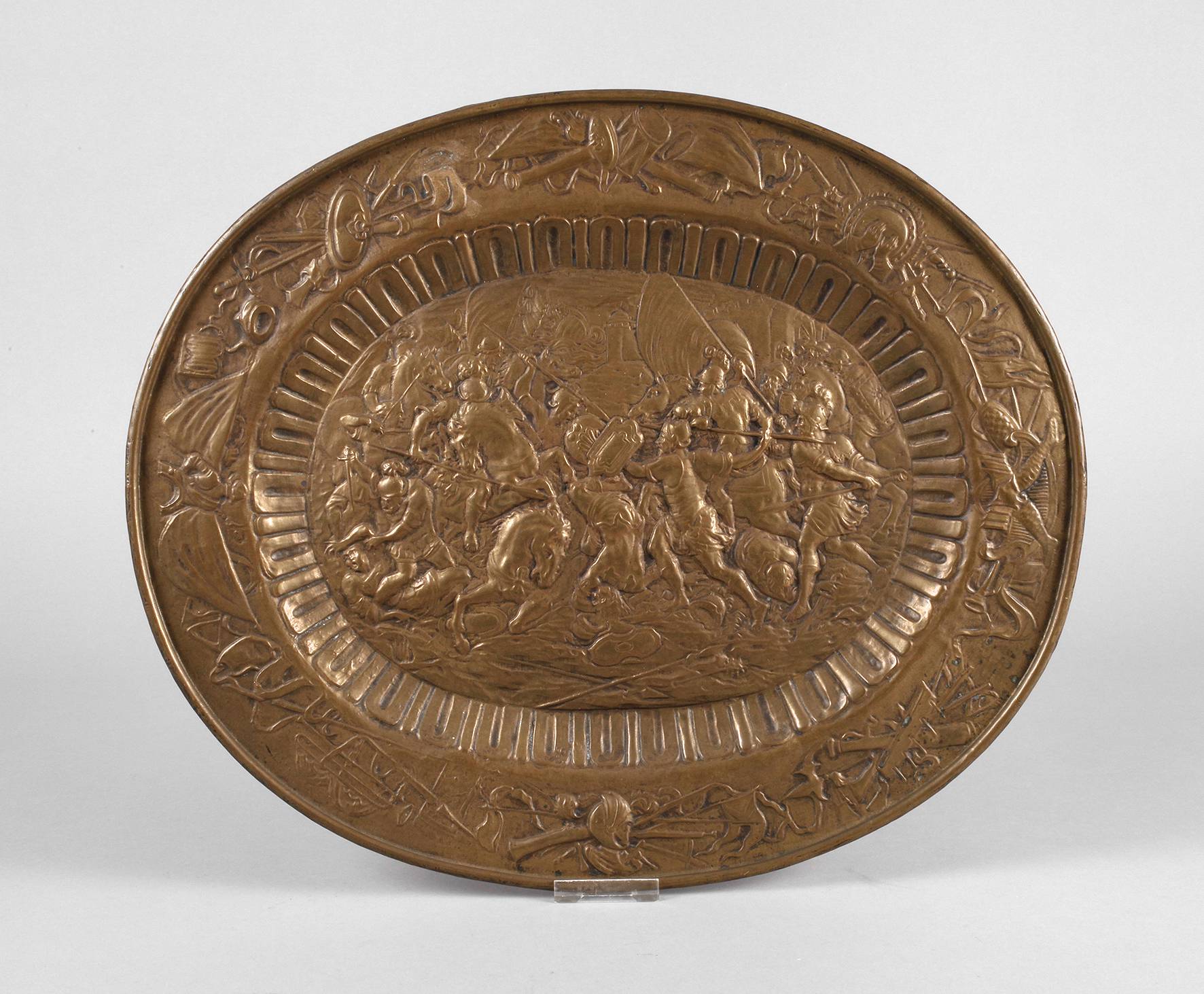 Wandplatte mit barocker Schlachtenszene