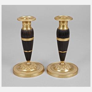Paar klassizistische Kerzenleuchter Bronze