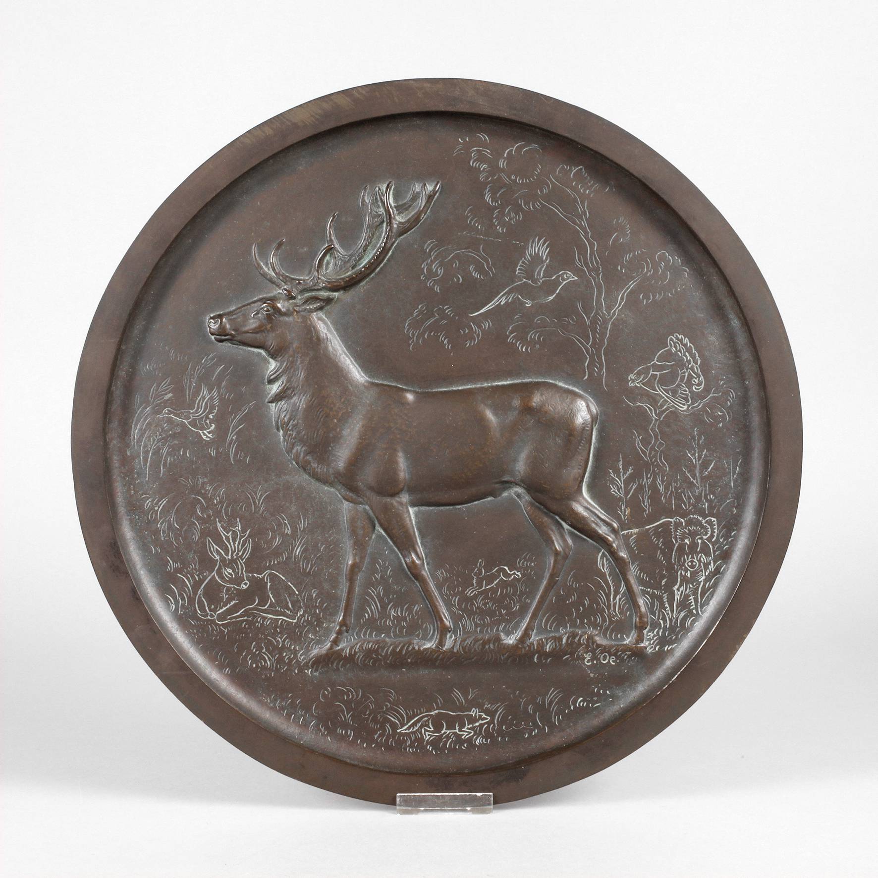 Große jagdliche Wandplatte