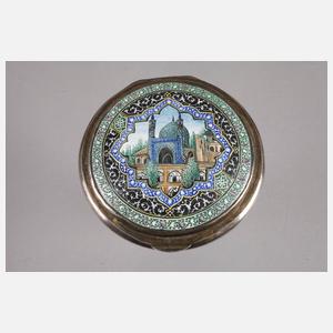 Puderdose mit emaillierter Moschee