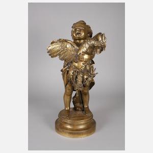 Adriano Cecioni, kleines Mädchen mit Hahn