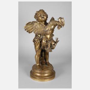 Adriano Cecioni, kleines Mädchen mit Hahn