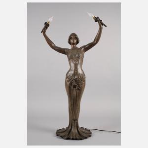 Lucien Alliot, figürliche Salonlampe