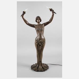 Lucien Alliot, figürliche Salonlampe