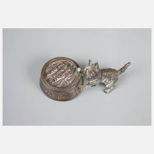 Wiener Bronze Katze mit Fischen