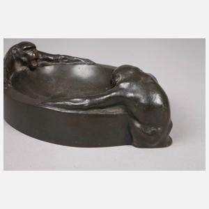 Otto Pilz, figürliche Bronzeschale mit Affen