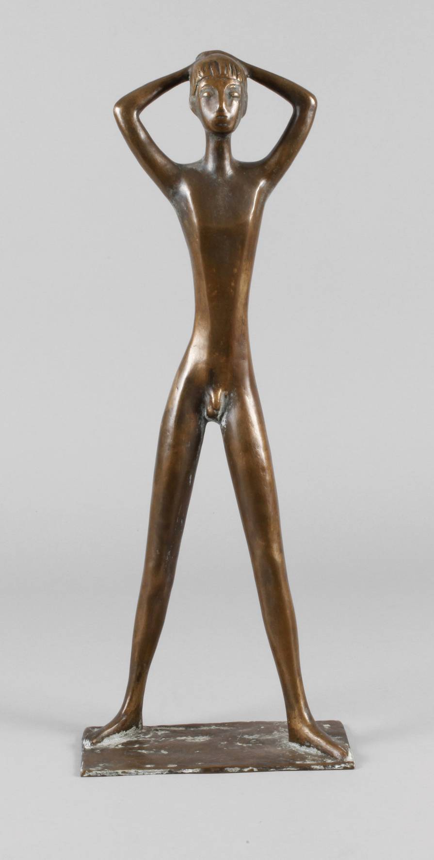 Fritz Fleer attr., stehender Jungenakt