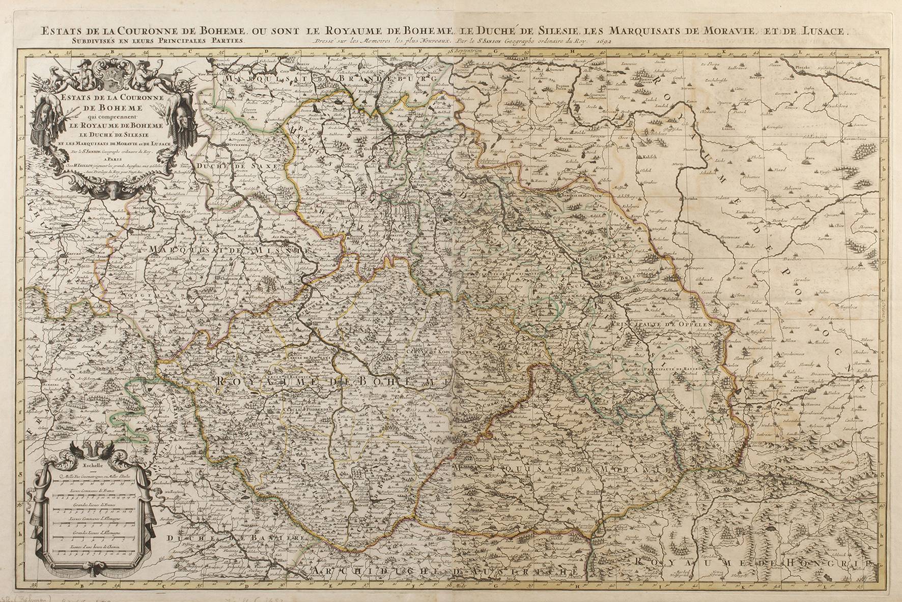 Sanson/Jaillot, Karte des Königreichs Böhmen