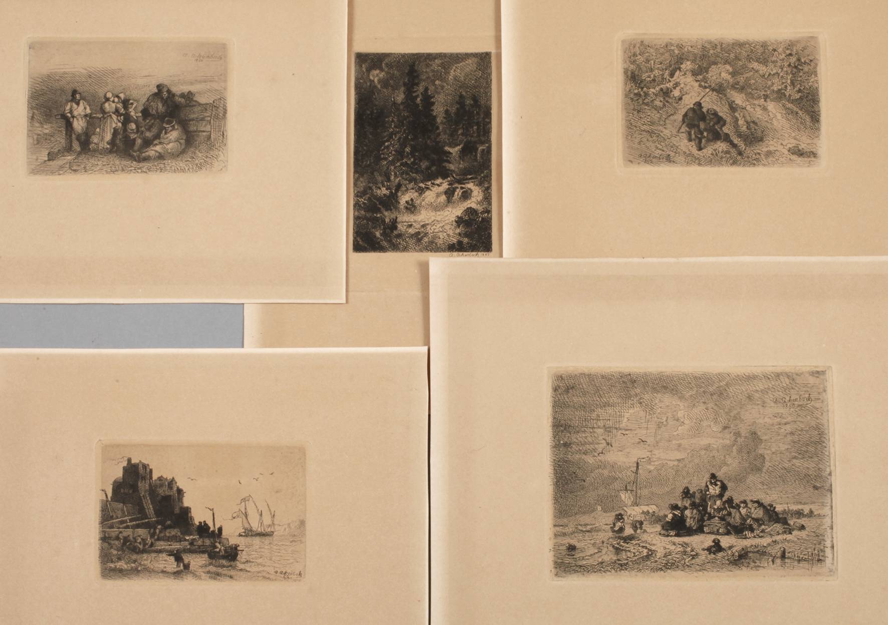 Prof. Andreas Achenbach, Konvolut Radierungen