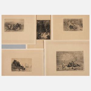 Prof. Andreas Achenbach, Konvolut Radierungen