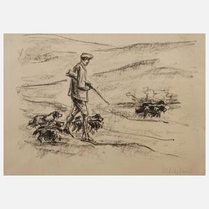 Max Liebermann, ”Jäger mit Hunden in den Dünen”