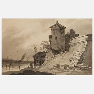 Franz Edm. Weirotter,attr., Festungsruine am Meer