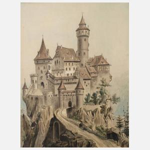 Hallig, Schloss auf einem Bergsporn