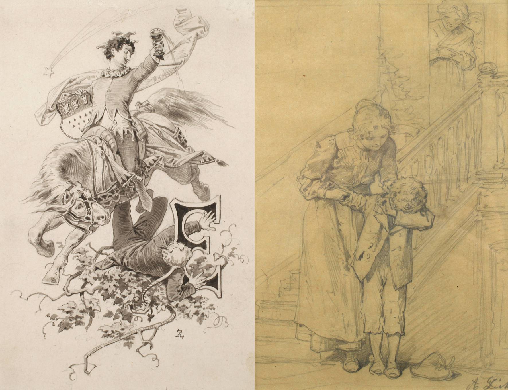 Alexander Zick, Paar Zeichnungen