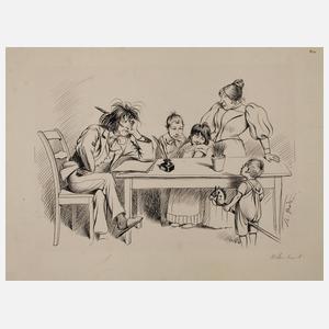 Theodor Grätz, Schreiberling mit Familie