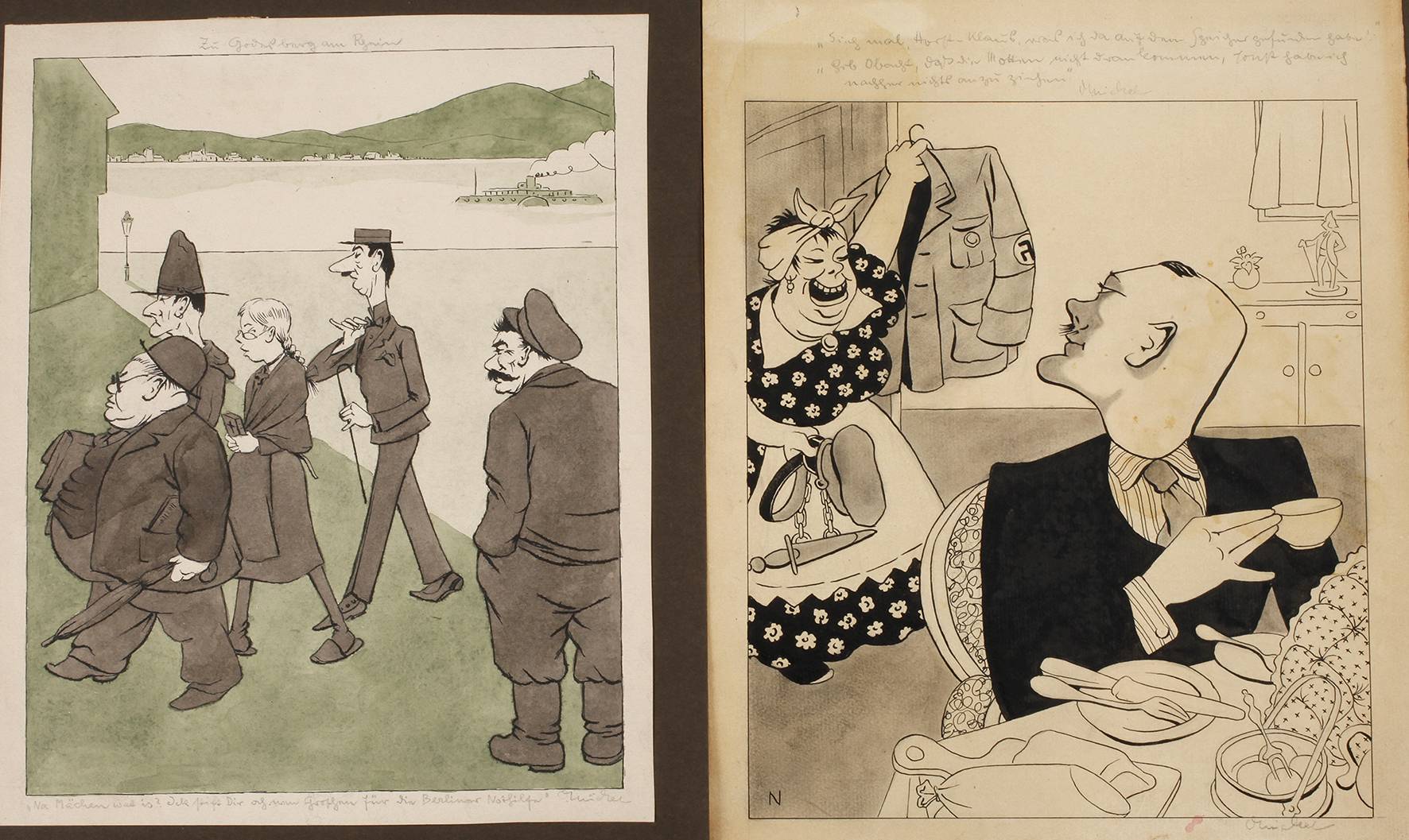 Otto Nückel, Paar politische Karikaturen