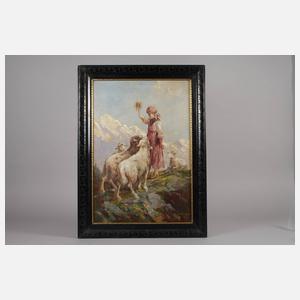 Richard Blumenau, Schafhirtin im Gebirge