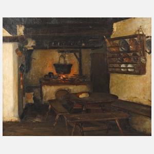 Oscar Graef, attr., Bauernküche