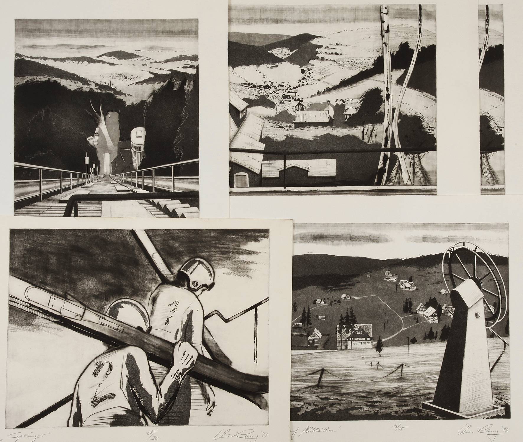 Christian Lang, Radierungen zur Aschbergschanze