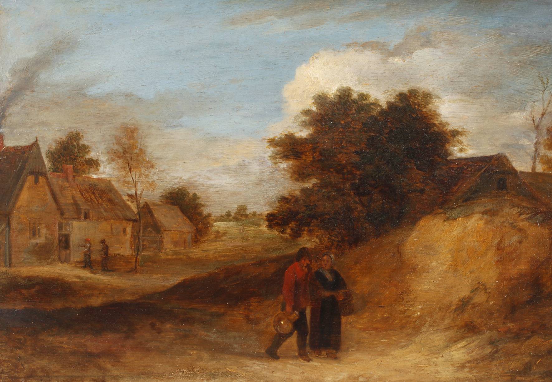 Bauernpaar in herbstlicher Landschaft