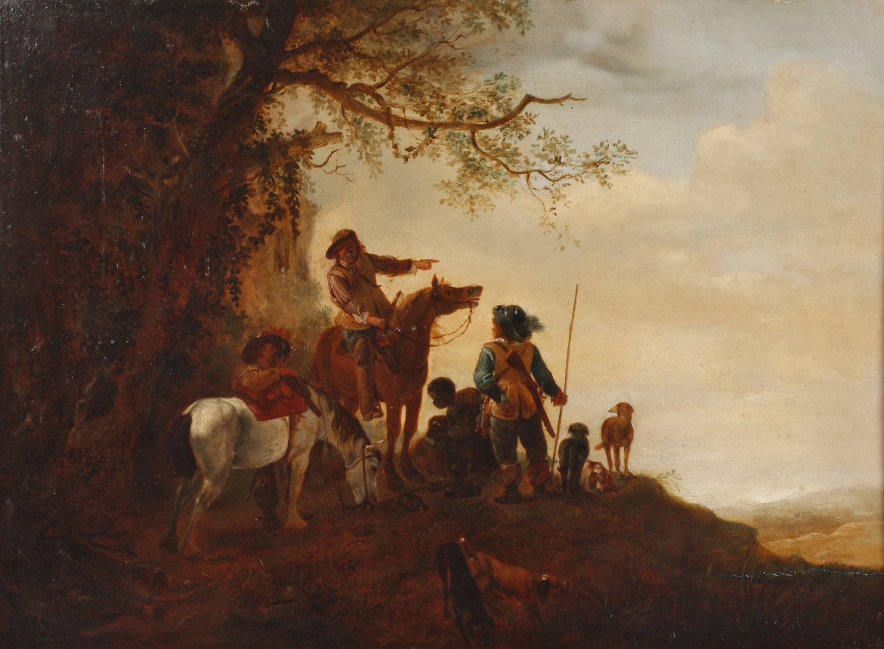 Jäger auf einer Anhöhe