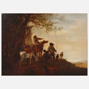 Jäger auf einer Anhöhe