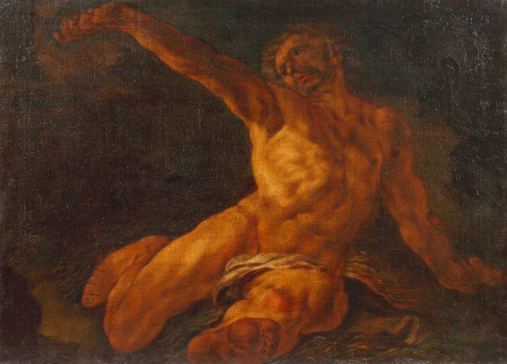 Barocker sich reckender Männerakt