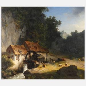 Francois Gurnet, Mühle in Gebirgslandschaft